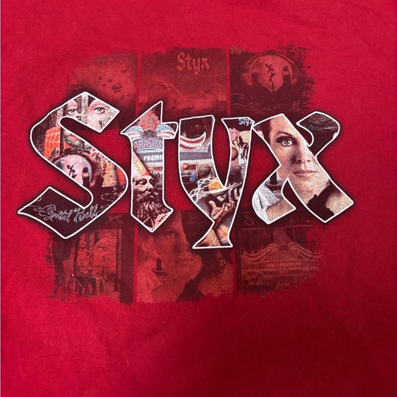 Styx World Tour Band Tee Shirt Red 2X - Picture 2 of 8
